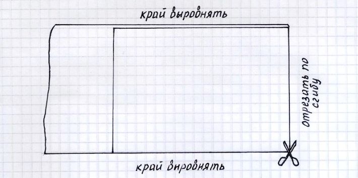Схема складывания ткани для шитья простыни своими руками